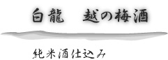 白龍　越の梅酒　純米酒仕込み